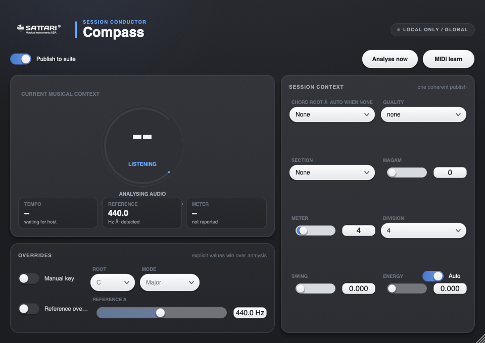 Sattari Compass session conductor interface